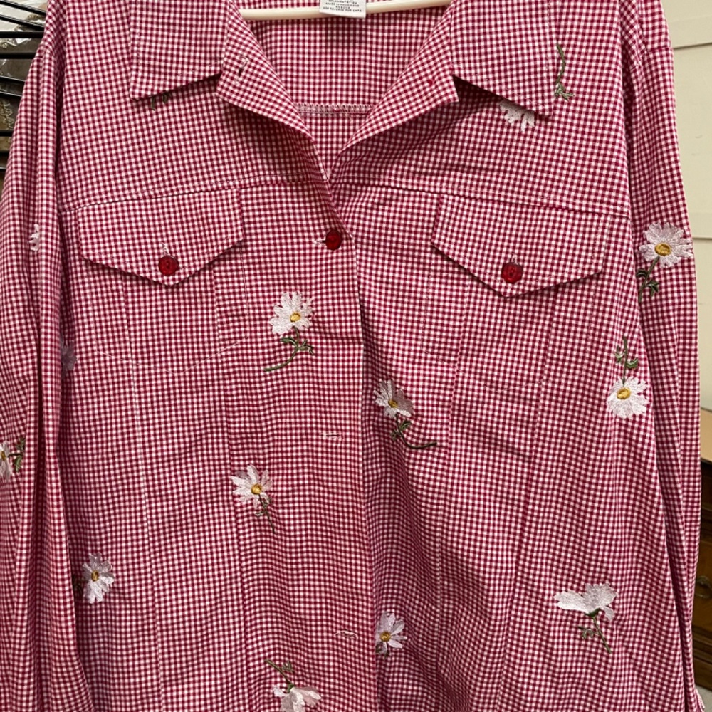 Quacker Factory Red Plaid Jacket 2x